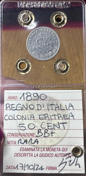 Italien, Italien Eritrea Umberto I. 50 Centesimi 1890