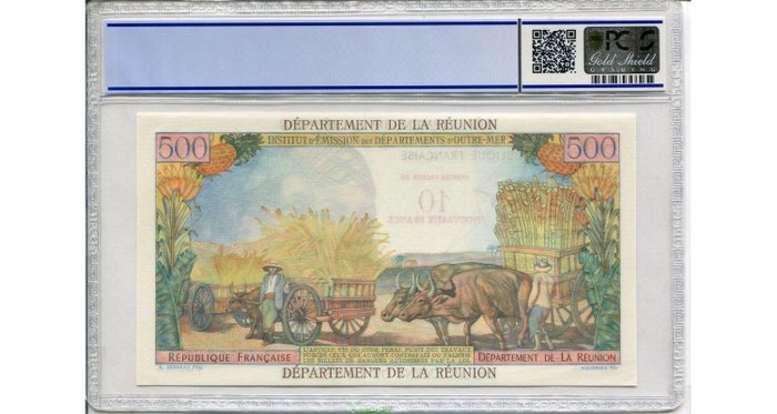 Réunion. - 10 Nouveaux Francs sur 500 Francs - ND (1971) - Pick 54b