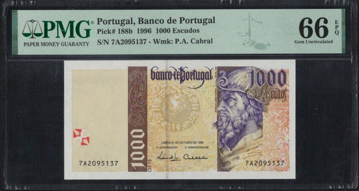 Portugal. - 1000 Escudos 1996 - Pick 188b  (Ingen mindstepris)