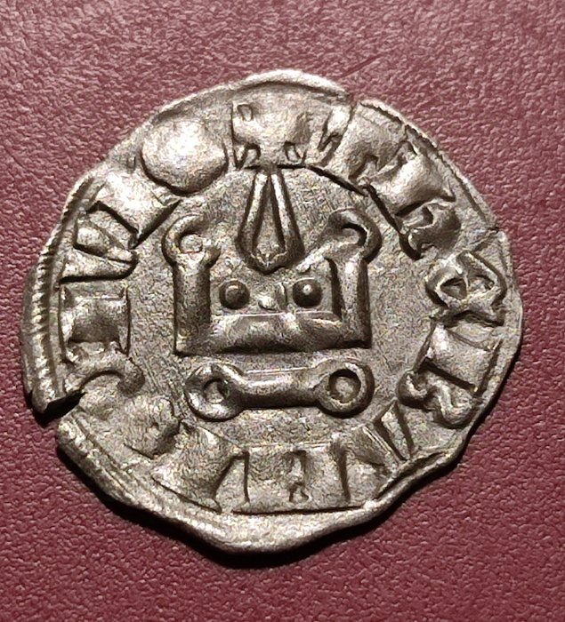 Korsfarere. Guy II de la Roche (1287-1308). Silver Denier Thebes mint  (Ingen mindstepris)