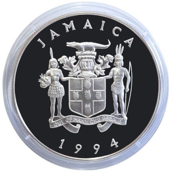 Jamaica. 25 Dollars 1994 "Royal Wedding Elizabeth and Philip", Proof  (Ingen mindstepris)