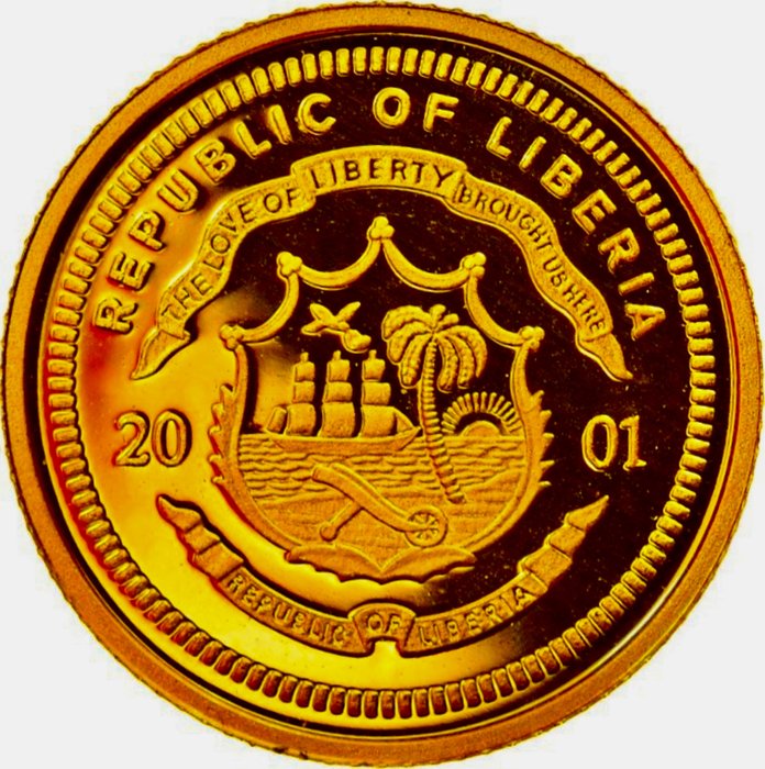 Liberia. 25 Dollars 2001 "Jeanne d'Arc (1412-1431)", (.999) Proof