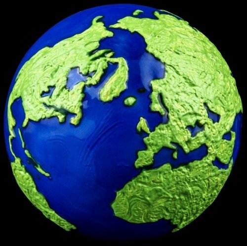 Barbados. 5 Dollars 2022 Blue Marble Green Planet Earth 3D Planet, 3 Oz (.999)