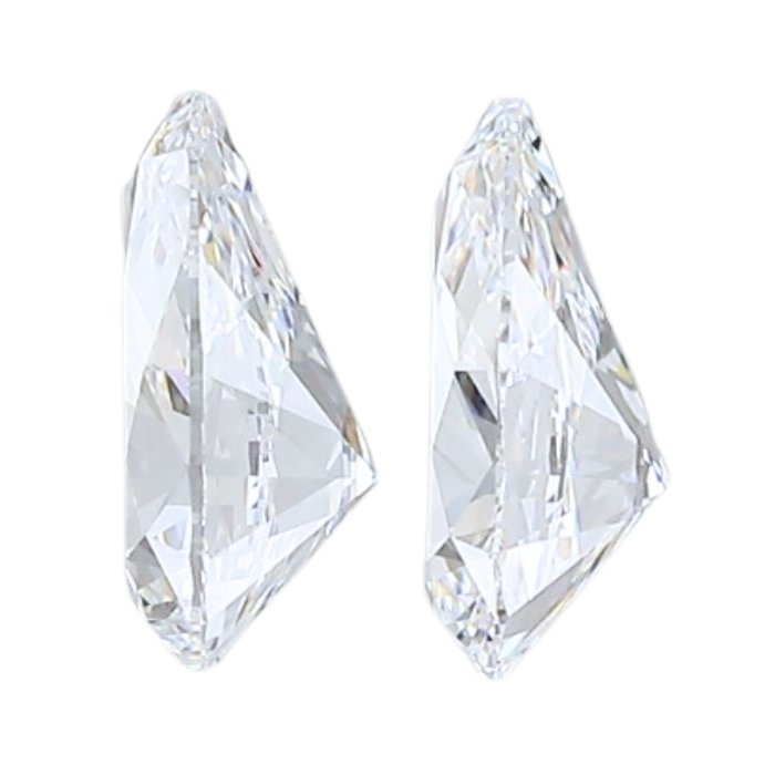 2 pcs Diamant  (Natur)  - 0.82 ct - Pære - D (farveløs) - VVS1, VVS2 - Gemological Institute of America (GIA)