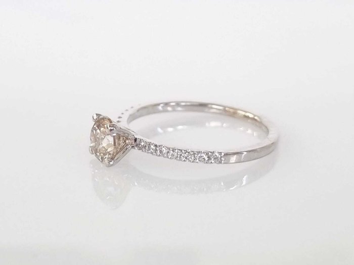 Forlovelsesring - 14 karat Hvidguld -  0.85ct. tw. Diamant (Natur)