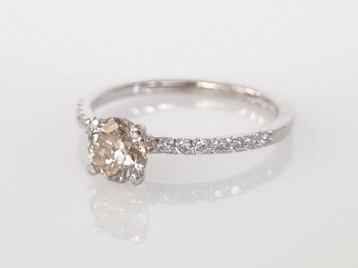 Forlovelsesring - 14 karat Hvidguld -  0.85ct. tw. Diamant (Natur)