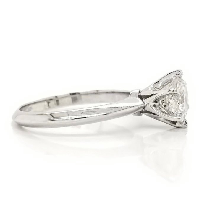 Ring - 14 karat Hvidguld Diamant (Natur)