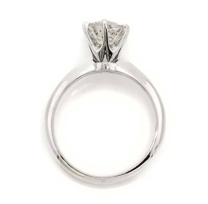 Ring - 14 karat Hvidguld Diamant (Natur)