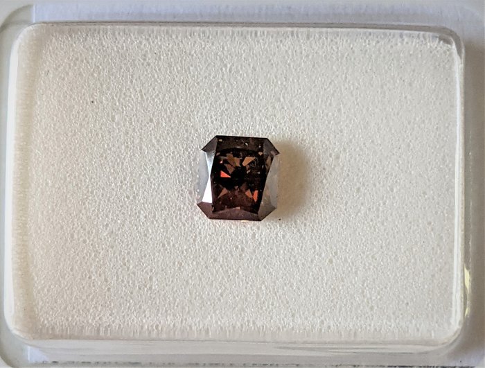 Ingen mindstepris - 1 pcs Diamant  (Naturfarvet)  - 0.52 ct - Kvadrat - Fancy dark Orange Brun - SI1 - Gemewizard Gemological Laboratory (GWLab)