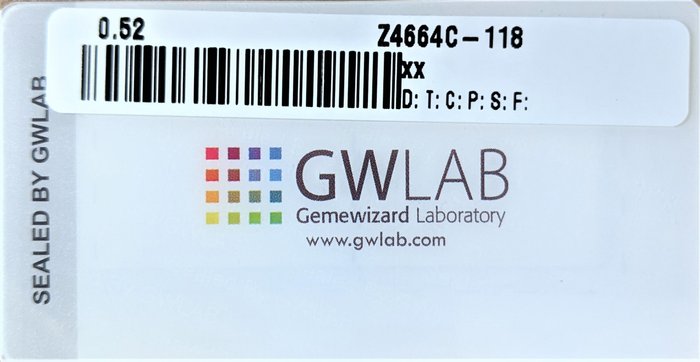 Ingen mindstepris - 1 pcs Diamant  (Naturfarvet)  - 0.52 ct - Kvadrat - Fancy dark Orange Brun - SI1 - Gemewizard Gemological Laboratory (GWLab)