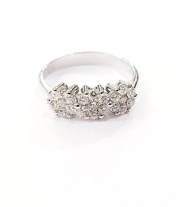 Ring - 18 kraat Hvidguld -  1.17ct. tw. Diamant (Natur)  - Diamant