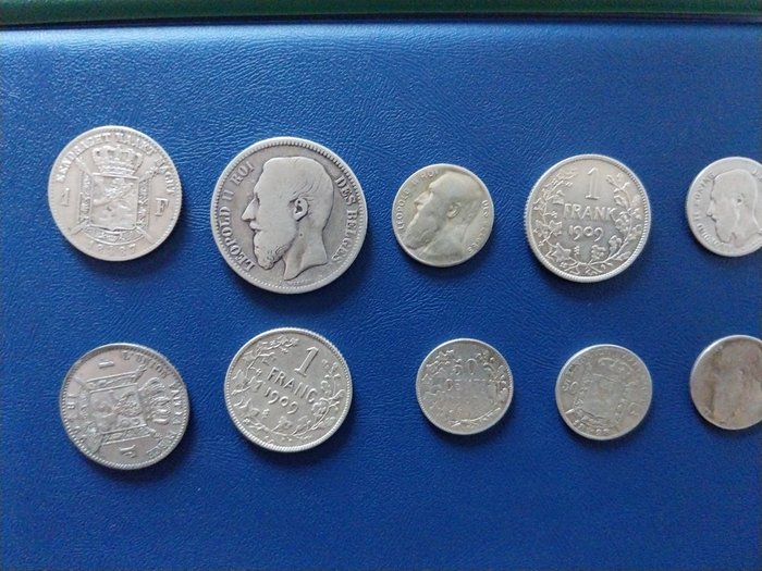 Belgien. Leopold 2.. Franc 1909/1899 (10 pieces)  (Ingen mindstepris)