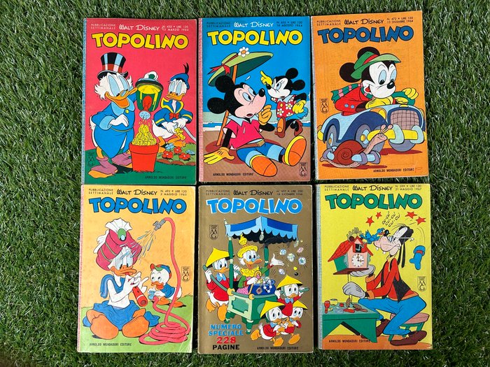 Topolino nn 215 221 275 297 300x2 391 400 433 455 472 492 577 599 - Topolino libretto - 14 Comic - Første udgave - 1959/1967