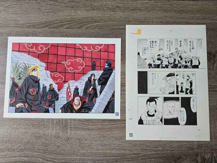 Naruto - 2 Giclées - Annotated official reproduction of Manga Board