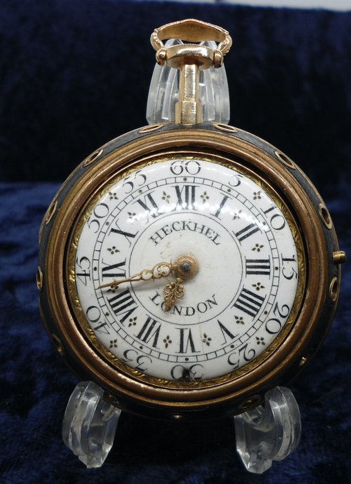 Heckhel London - gold repousse half quarter repeater verge - Tidligere end 1850