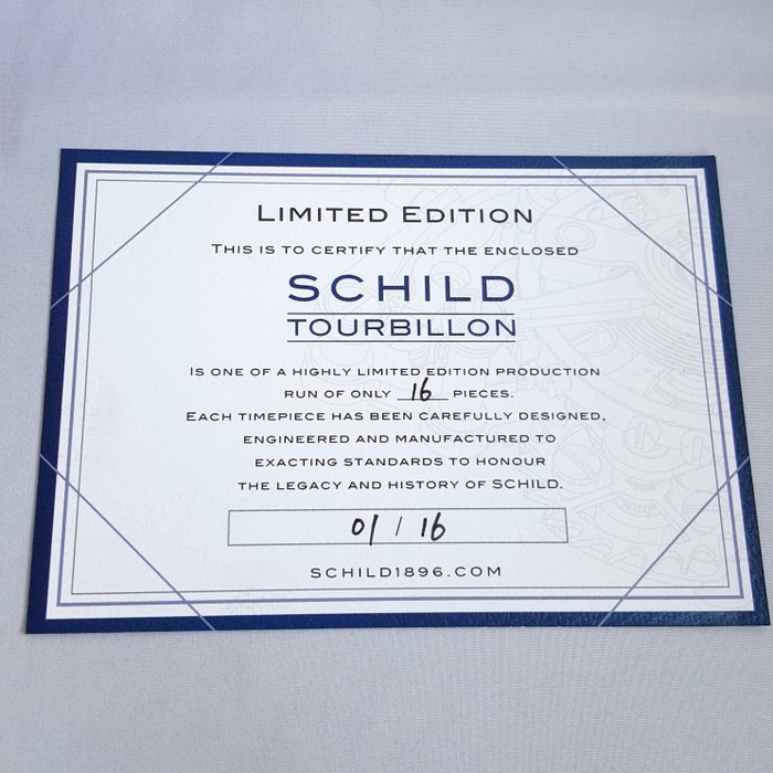 Schild - TOURBILLON - Limited Edition nr * 1 - 16 * - Charcoal Edition - Unique - Mænd - Ny