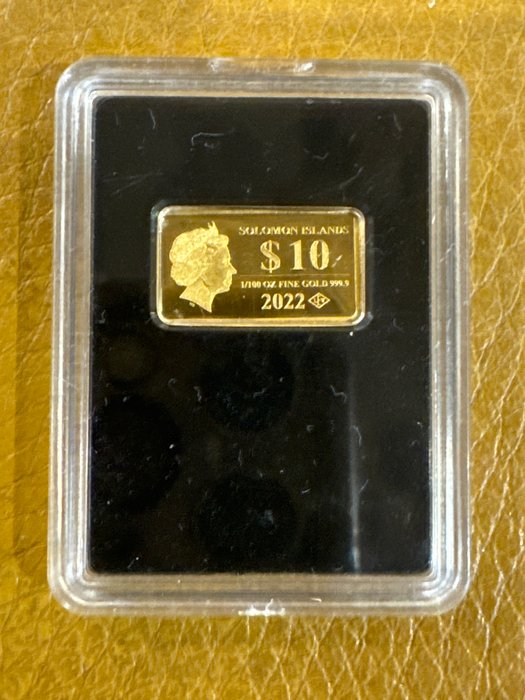 Salomonøerne. 10 Dollars 2022 Katar Russland 1/100 oz (.999)  (Ingen mindstepris)