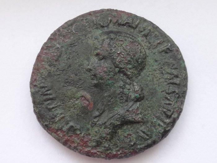 Romarriket Extremely rare Agrippina Junior Augusta 50-59 Dupondius