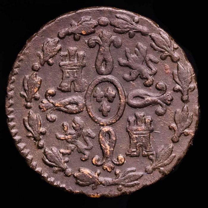 Spanien. Isabel II, Fernando VII, Carlos IV y Felipe V. Lote de 8 monedas Lote de 8 españolas acuñadas entre los siglos XVIII y XIX  (Ingen mindstepris)