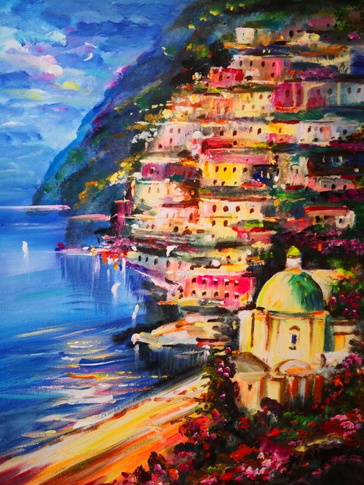 Alfredo Grimaldi (1950) - Positano di Sera