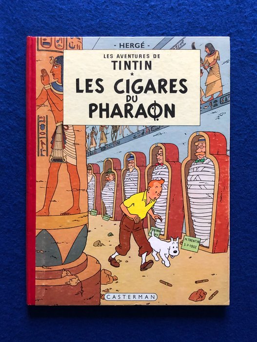 Tintin T4 - Les cigares du Pharaon (B15 belge) - EO couleurs - C - 1 Album - Første belgiske udgave - 1955