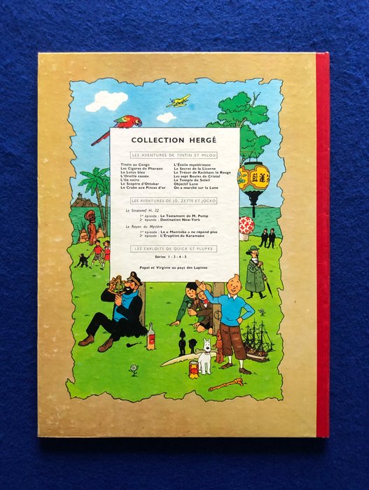 Tintin T4 - Les cigares du Pharaon (B15 belge) - EO couleurs - C - 1 Album - Første belgiske udgave - 1955