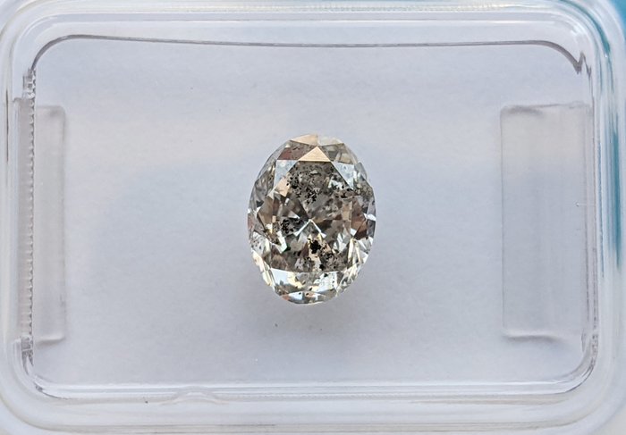 Ingen mindstepris - 1 pcs Diamant  (Natur)  - 100 ct - Oval - K - I1 - International Gemological Institute (IGI)