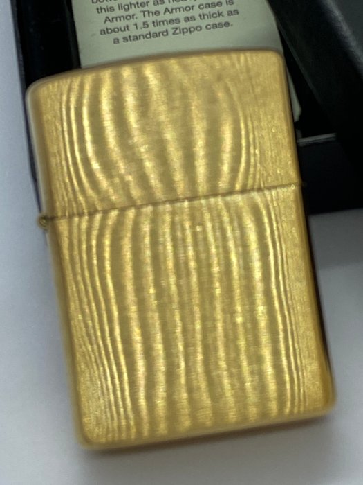 Zippo - Duofold - Lighter - Forgyldt Messing Panserbørstet Heavy Case