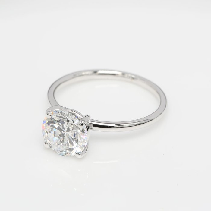 Ring - 18 kraat Hvidguld -  2.58ct. tw. Diamant (Laboratoriedyrket) - Runde F-VVS2