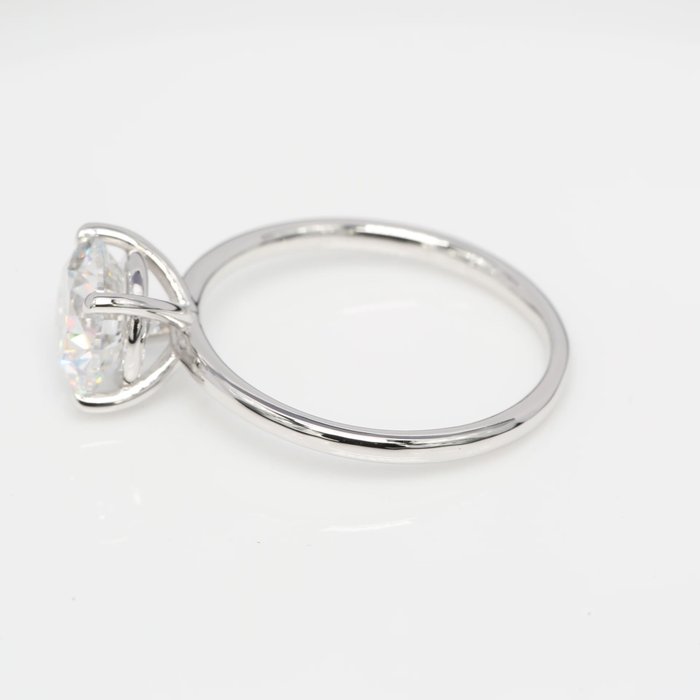 Ring - 18 kraat Hvidguld -  2.58ct. tw. Diamant (Laboratoriedyrket) - Runde F-VVS2