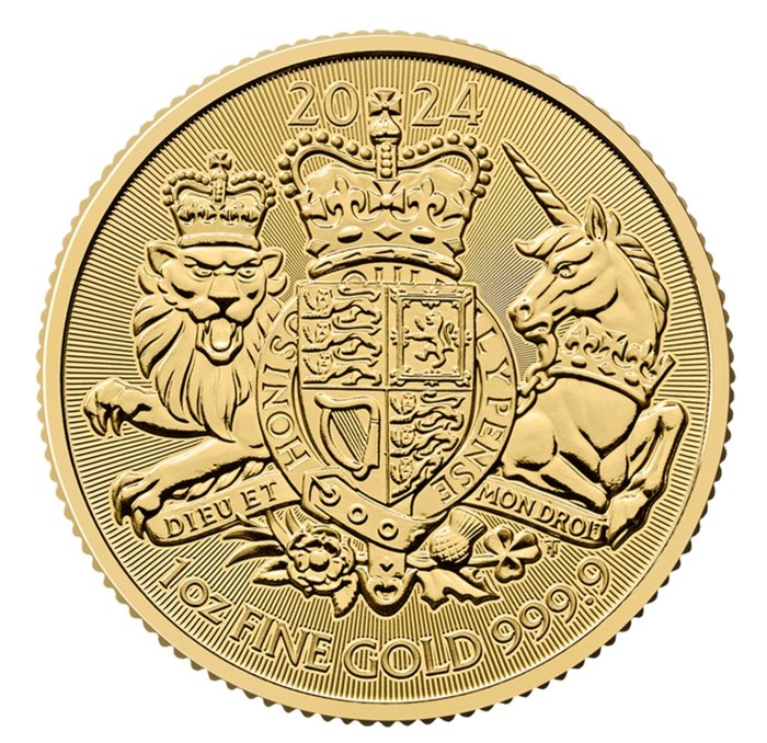 Storbritannien. 100 Pounds 2024 The Royal Arms  - Vereinigtes Königreich 1 oz Goldmünze Gold Coin 999