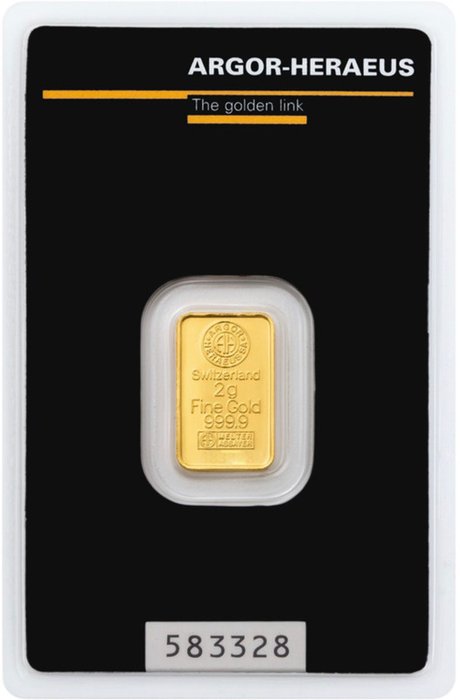 4 gram - Guld 999 - Argor-Heraeus, Switzerland - Forseglet  Med certifikat