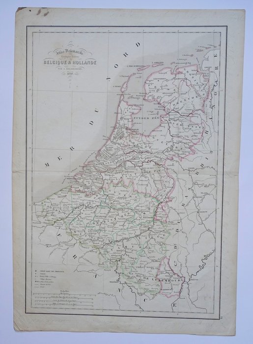 Holland - Belgien Luxembourg; A Delamarche - Belgique  Hollande - 1850