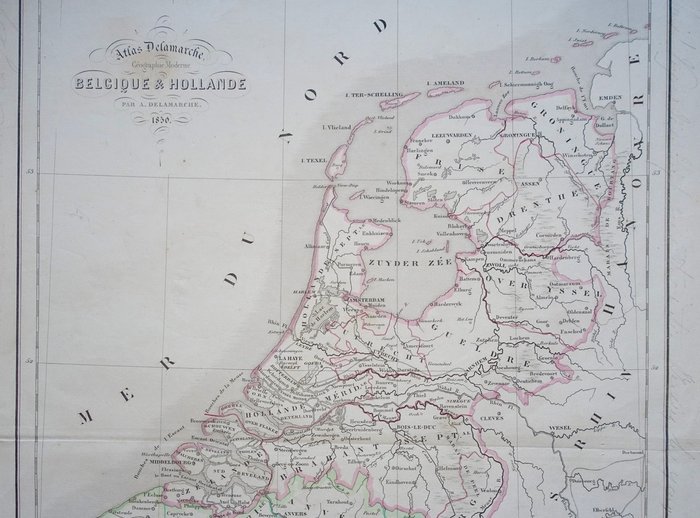 Holland - Belgien Luxembourg; A Delamarche - Belgique  Hollande - 1850