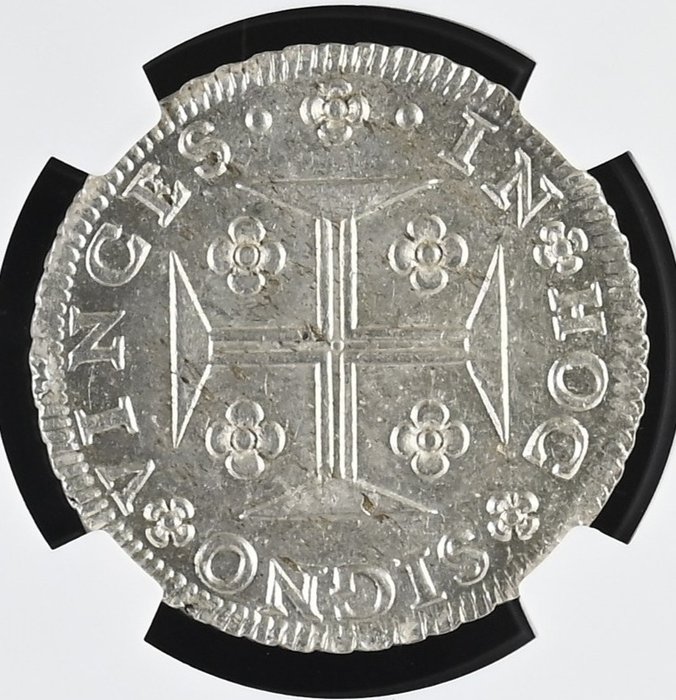 Portugal. João V (1706-1750). Cruzado Novo (480 Reis) 1707 - Lisboa - NGC - MS64 - Top Grade - Muito Rara