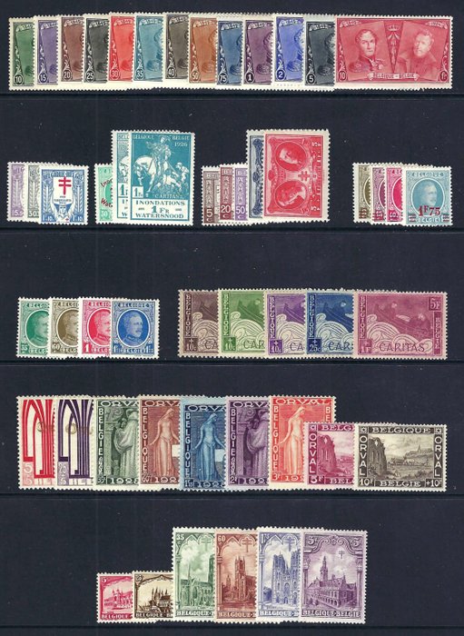 Belgien 1925/1928 - 4 komplette bind inklusive "Første Orval og 75 års jubilæum" - OBP/COB 221/272