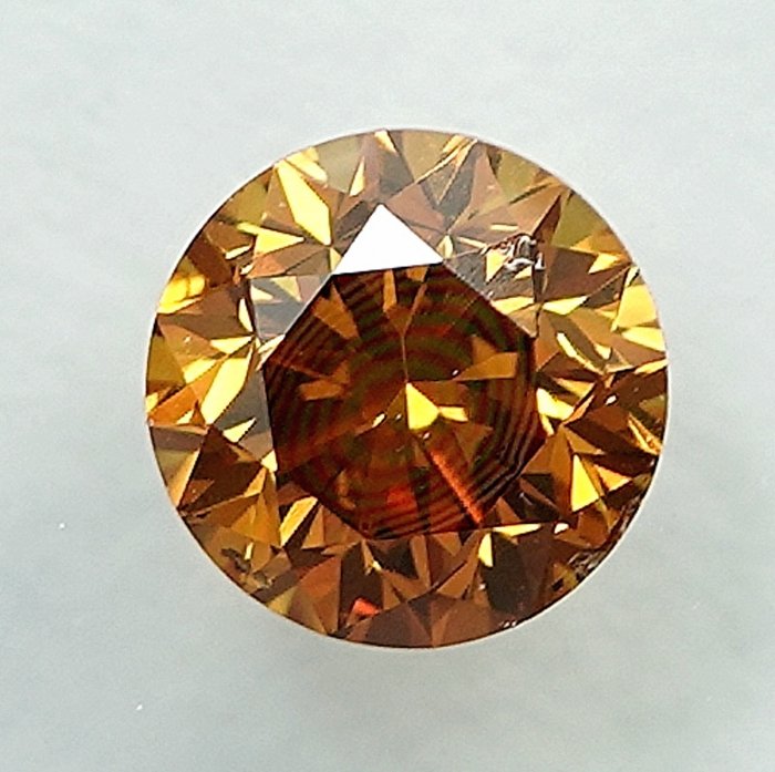 1 pcs Diamant  (Naturfarvet)  - 033 ct - Fancy intense Orange Gul - SI2 - International Gemological Institute (IGI)