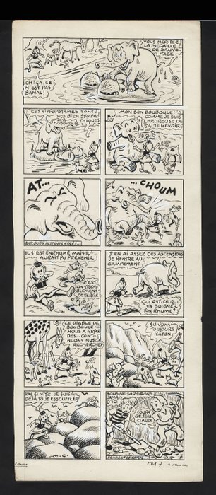 Cuvillier, Maurice - 1 Original page - Sylvain  Sylvette - Vous méritez la médaille de sauvetage - 1950