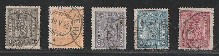 Norge 1867 - Bedre værdier og komplette sæt - Michel 11/15, 11/14