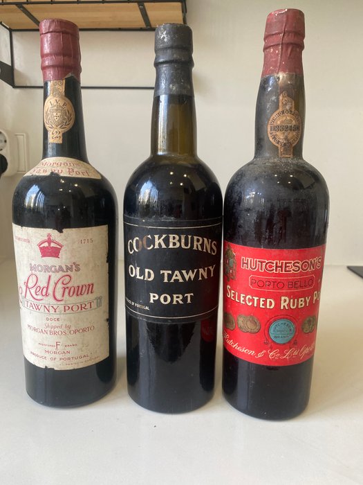 Port: Morgans "Red Crown" Tawny Cockburn’s Old Tawny  Hutcheson "Porto Bello" Selected Ruby - Douro - 3 Flasker (075 L)