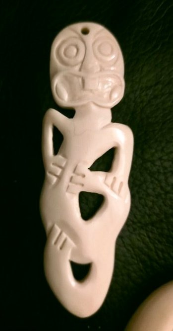 af 5 Maori-stil Bone vedhæng Tiki - Maori - New Zealand  (Ingen mindstepris)