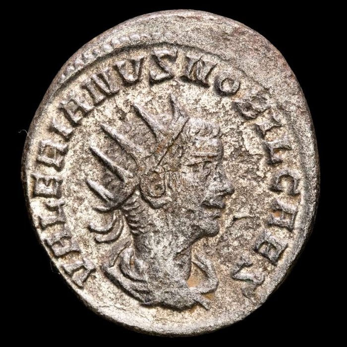 Romarriket. Valerian II (+AD 258). Antoninianus Samosata mint. PRINC. IVVENTVTIS, prince standing to left, crowning trophy.  (Ingen mindstepris)