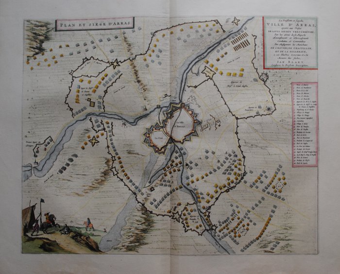 Frankrig - Arras; J. Blaeu - Plan et siege d'Arras - 1621-1650