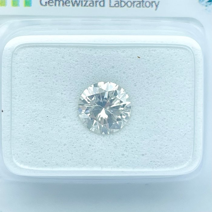 Ingen mindstepris - 1 pcs Diamant  (Natur)  - 0.96 ct - Rund - G - SI2 - Gemewizard Gemological Laboratory (GWLab)