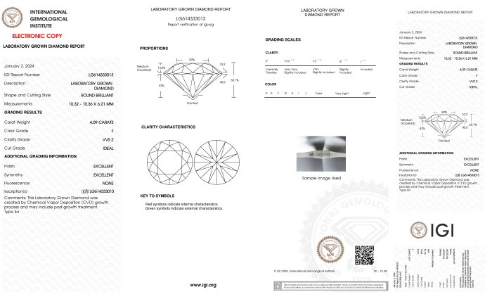 Ingen mindstepris - Ring - 18 kraat Hvidguld -  4.09ct. tw. Diamant (Laboratoriedyrket) - Runde F-VVS2