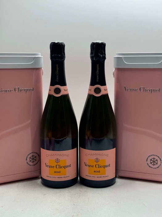 Veuve Clicquot, Edition Glacière Rosé - Champagne Rosé - 2 Flasker (0,75 L)