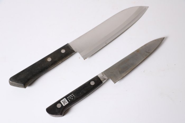 "刀 KATANA"   出刃 Deba ,  ペティ petty , - Køkkenkniv - Kitchen knife set - Stål - Japan