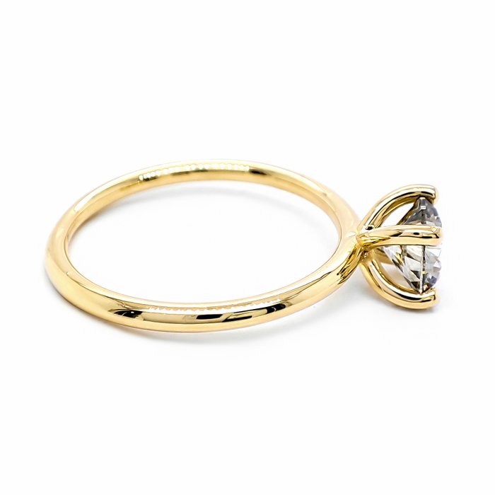 Ring - 14 karat Gulguld -  1.04ct. tw. Grå Diamant (Naturfarvet)