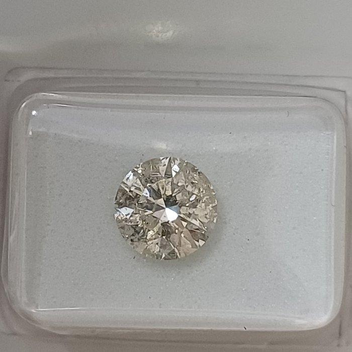 1 pcs Diamant  (Natur)  - 1.50 ct - Rund - H - I1 - Gemewizard Gemological Laboratory (GWLab)