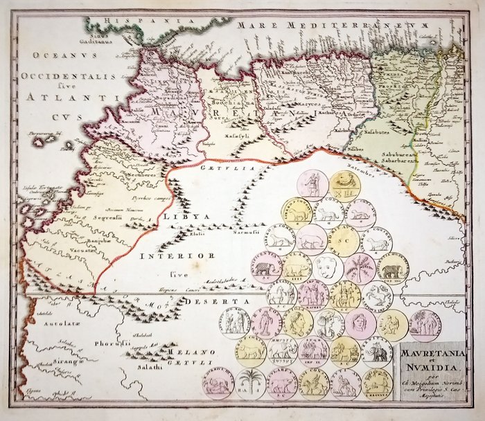 Afrika - Marokko, Algeriet; C. Weigel - Mauretania et Numidia - 1720